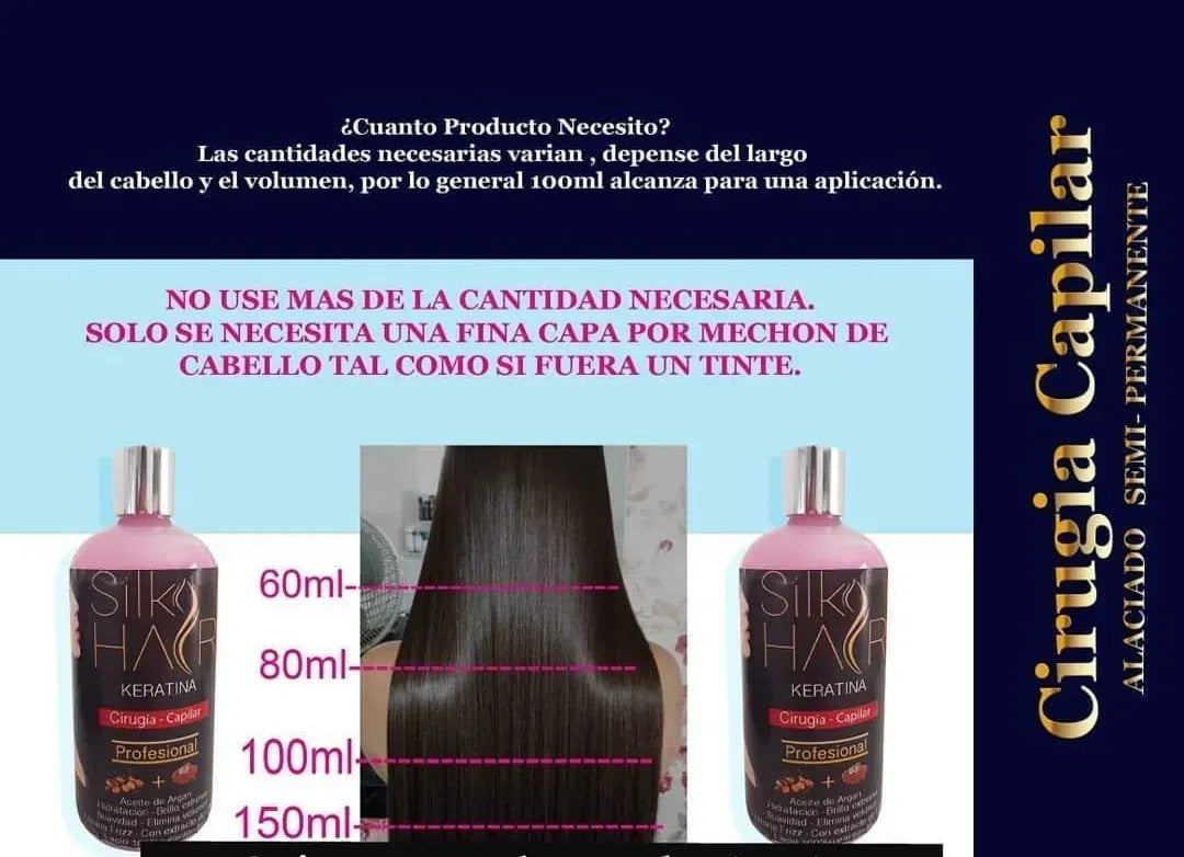 Silk Hair Keratina Brasileña Tratamiento De Alisado 1 Litro