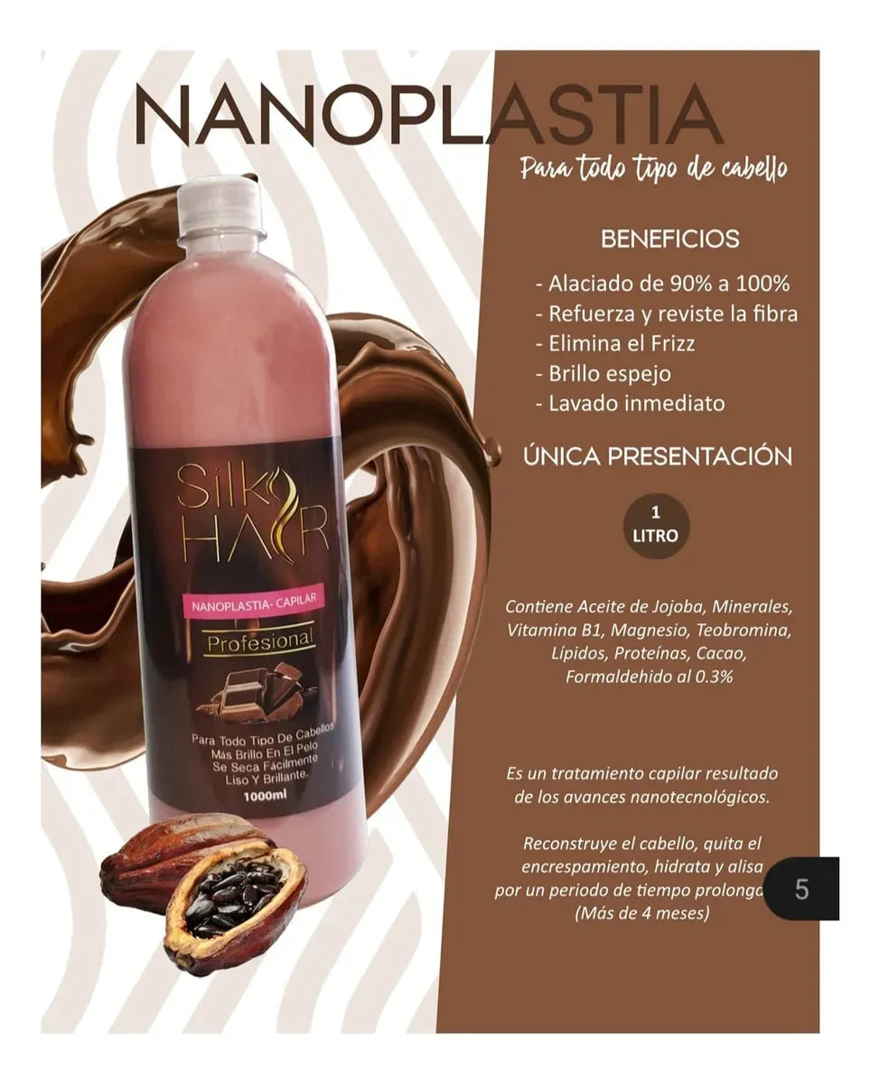 Nanoplastia Silky Hair 1 Litro Con Shampoo Antiresiduos