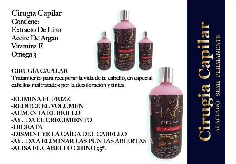 Silk Hair Keratina Brasileña Tratamiento De Alisado 1 Litro